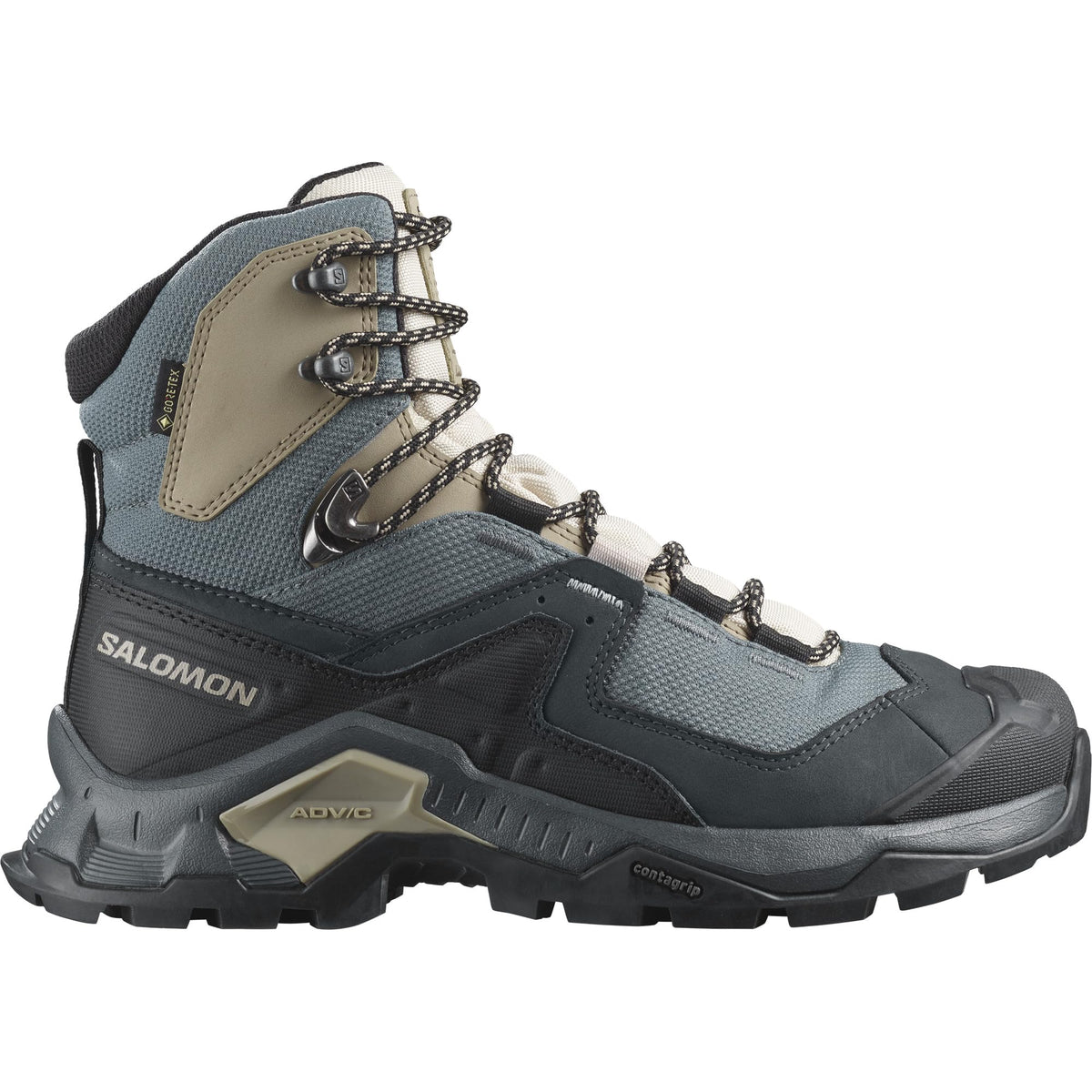 Salomon Women’s Quest Element Gore-Tex, Waterproof Neutral Leather Hiking Boots - Ebony/Rainy Day/Stormy Weather - 6