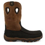 Twisted X Men's 11" Work Pull On Hiker Boot, Moc Toe Nano Toe with CellSole, Charcoal & Tan, 8.5 M