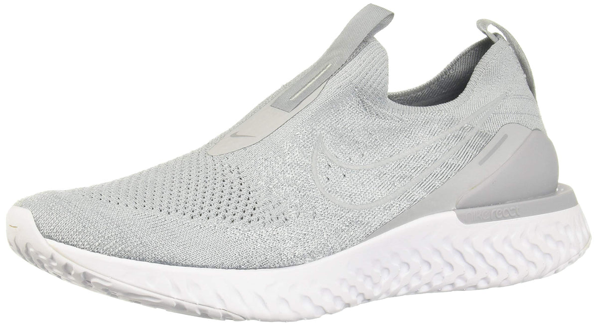 Nike Men's Epic Phantom React FK Sneaker, Wolf Grey/White, 10.5