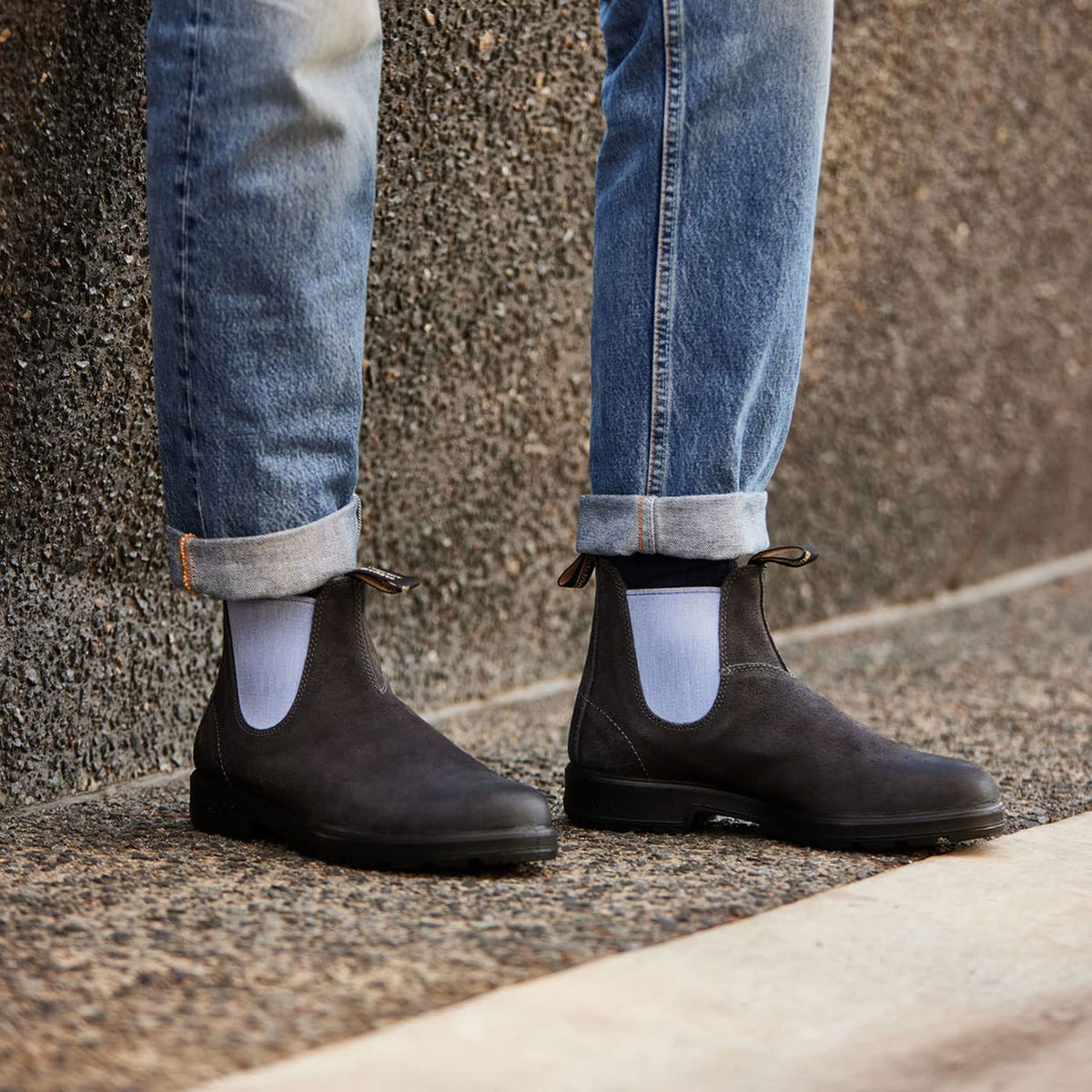 Blundstone Suede Chelsea Boot Steel Grey/Pale Denim AU 5 (US Women's 8) Medium