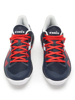 Diadora Men's B.Icon 2 All Ground Tennis Shoe (Blue Corsair/White/Fiery Red, 10.5)