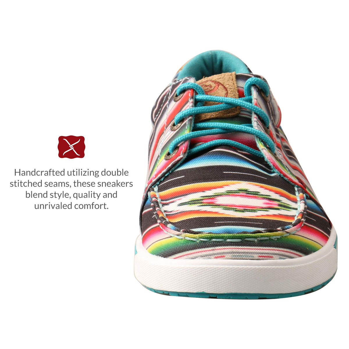 Twisted X Women's Hooey Loper, Moc Toe, Black & Serape, 10 M