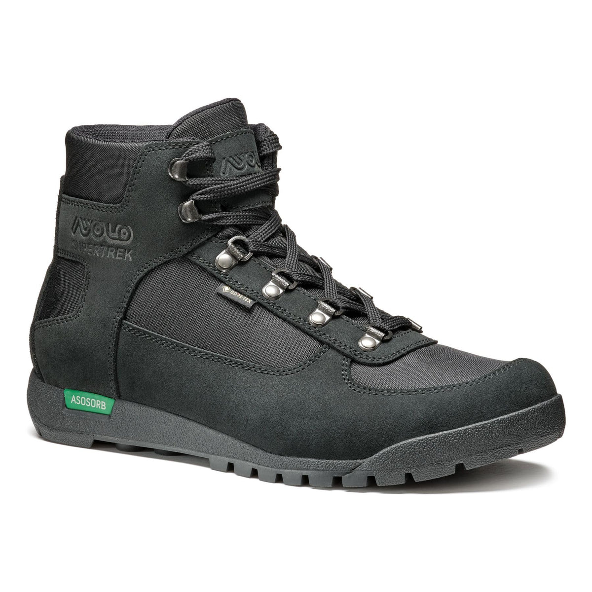 ASOLO Supertrek GTX Hiking Boots - Men's Black/Black 11.5