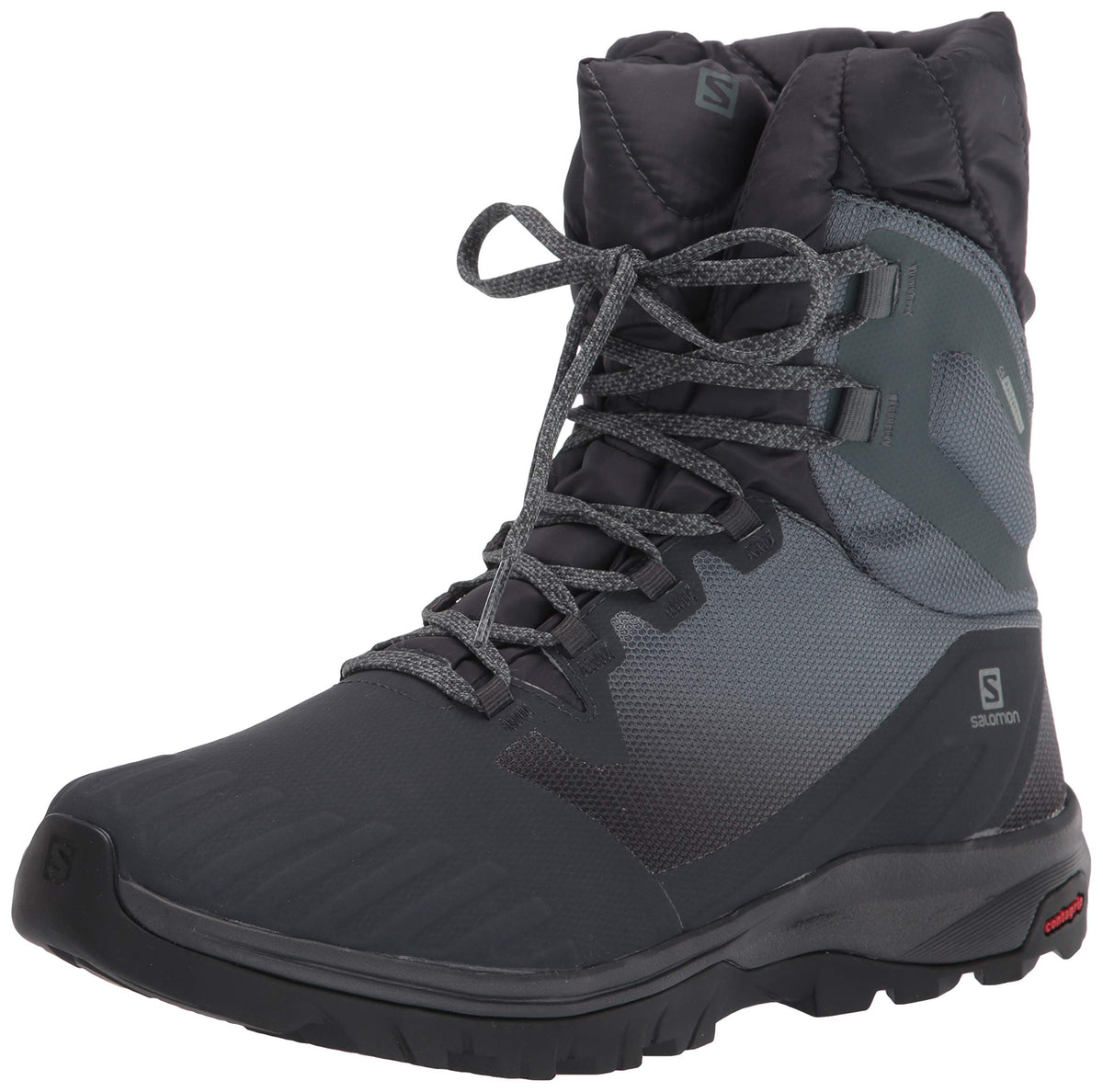 Salomon Women's VAYA Powder TS CSWP Winter Boots, Ebony/Stormy Weather/Black, 9.5