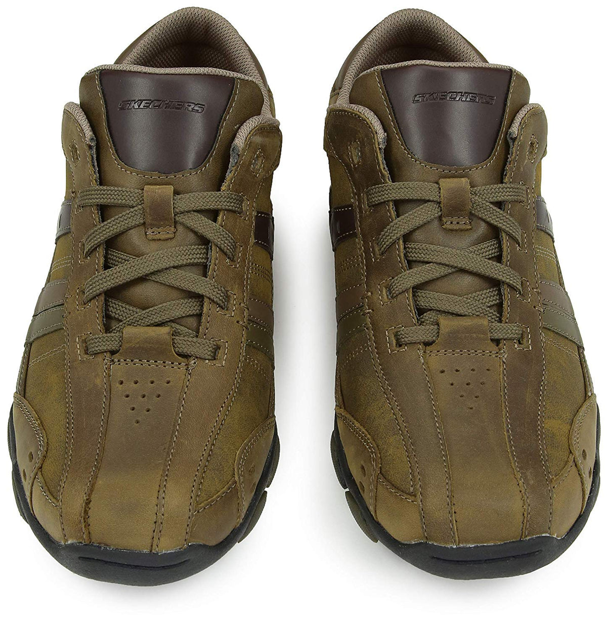 Skechers Mens Diameter Vassell Lace Up Leather Casual Shoe Brown Brown Leather UK Size 12 (EU 47.5, US 13)