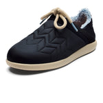 OLUKAI Mahiki Women's Slipper Sneaker, Indoor & Outdoor Wear, Removable & Washable Footbed & Ultra-Soft Comfort Fit, Black/Black, 9