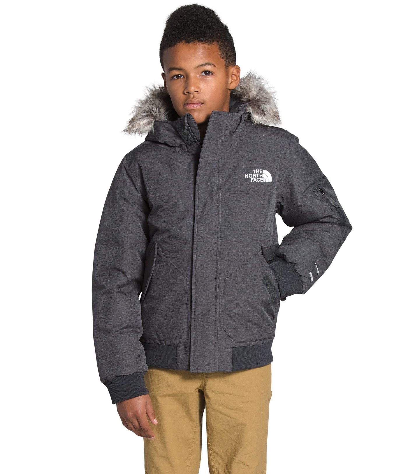 THE NORTH FACE Boys' Gotham Insulated Jacket, Asphalt Grey Heather, X-Small