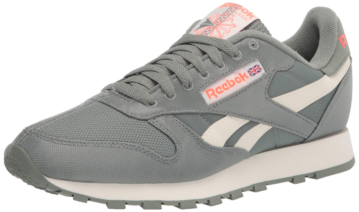 Reebok unisex adult Classic Leather (Ree)cycle Sneaker, Harmony Green/Classic White/Orange Flare, 10.5 Women 9 Men US