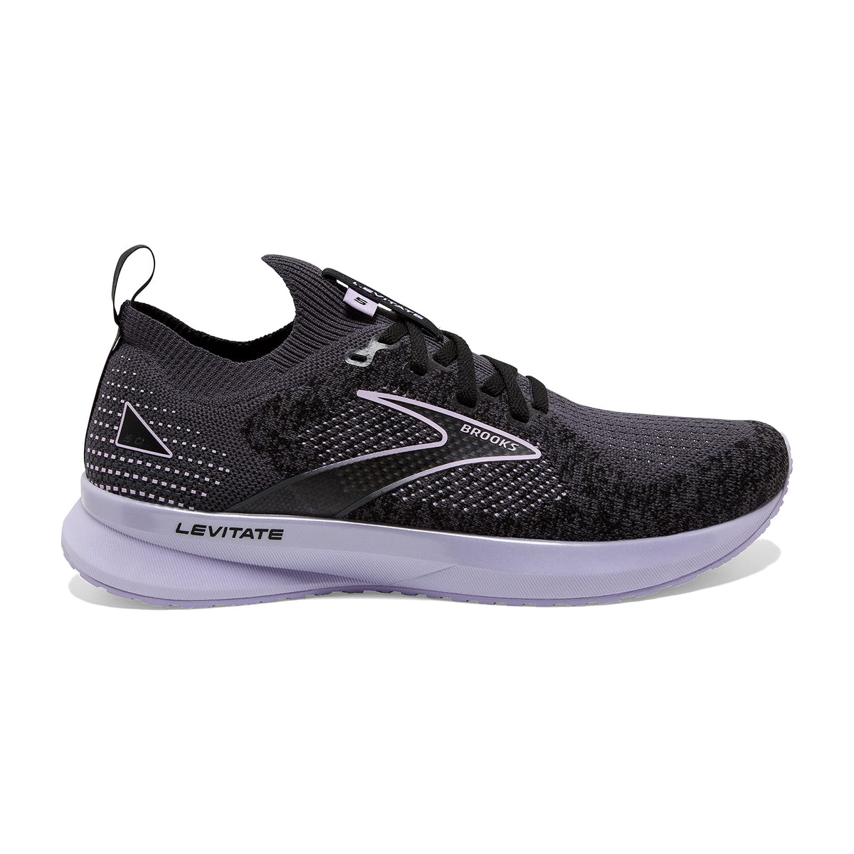 Brooks Women’s Levitate StealthFit 5 Neutral Running Shoe - Black/Ebony/Lilac - 5