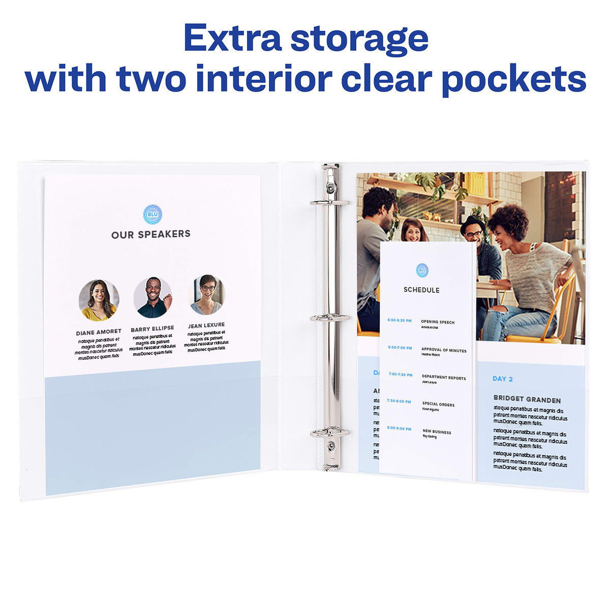 AVERY Economy View 3 Ring Binders, Homeschool Supplies, Home Organization, 1" Round Rings, 4 White Binders (05711)