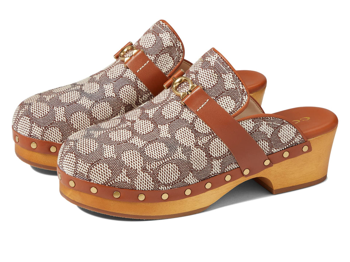 Coach Finlay Textured Jacquard Clog Cocoa/Burnished Amber 8 B (M)