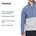 MARMOT Men's Rocklin 1/2 Zip Jacket - Classic, Warm, Lightweight 100-Weight Fleece Layer Large Storm/Sleet