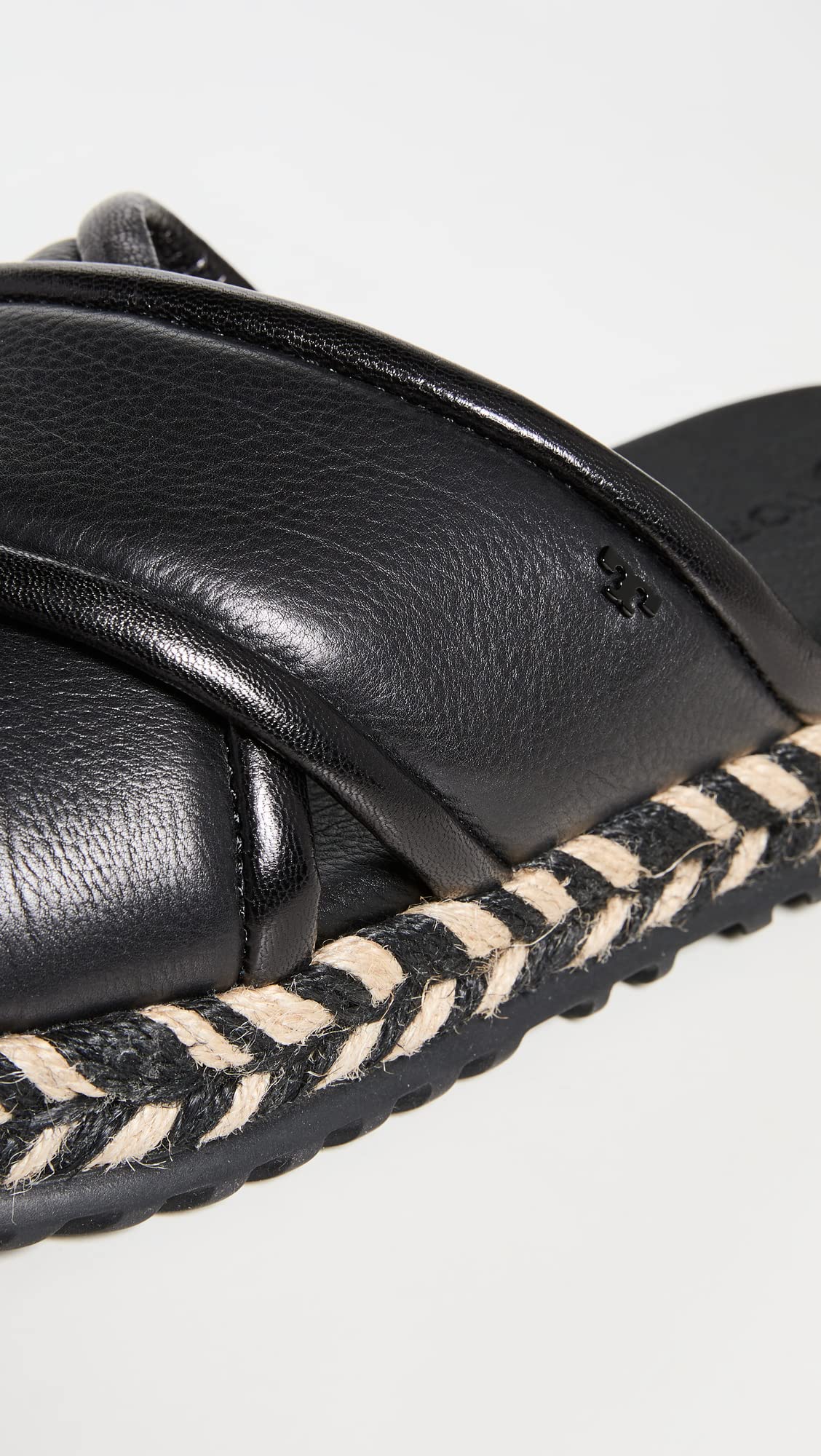 Tory Burch Women's Cross Espadrille Slides, Perfect Black/Multi, 8 Medium US