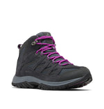 Columbia womens Crestwood Mid Waterproof Boot Hiking Shoe, Graphite/Bright Plum, 10.5 Wide US
