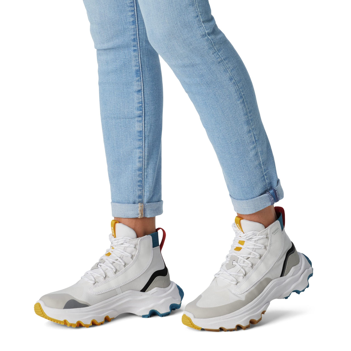 Sorel Women's Kinetic Breakthru Venture Mid Waterproof Shoe - White, Moonstone - Size 5.5