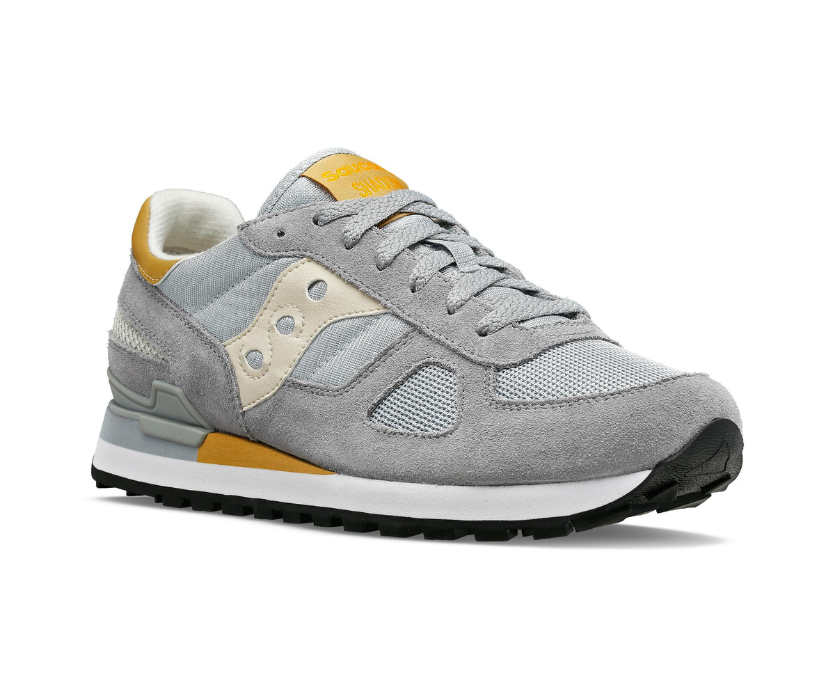 Saucony Men's Shadow Original Sneaker, Grey/Tan, 5