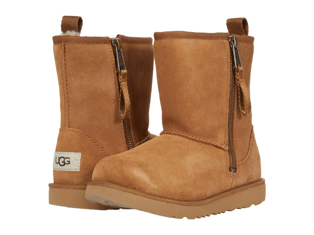 UGG Classic Short Dual Zip II (Toddler/Little Kid/Big Kid) Chestnut 13 Little Kid M