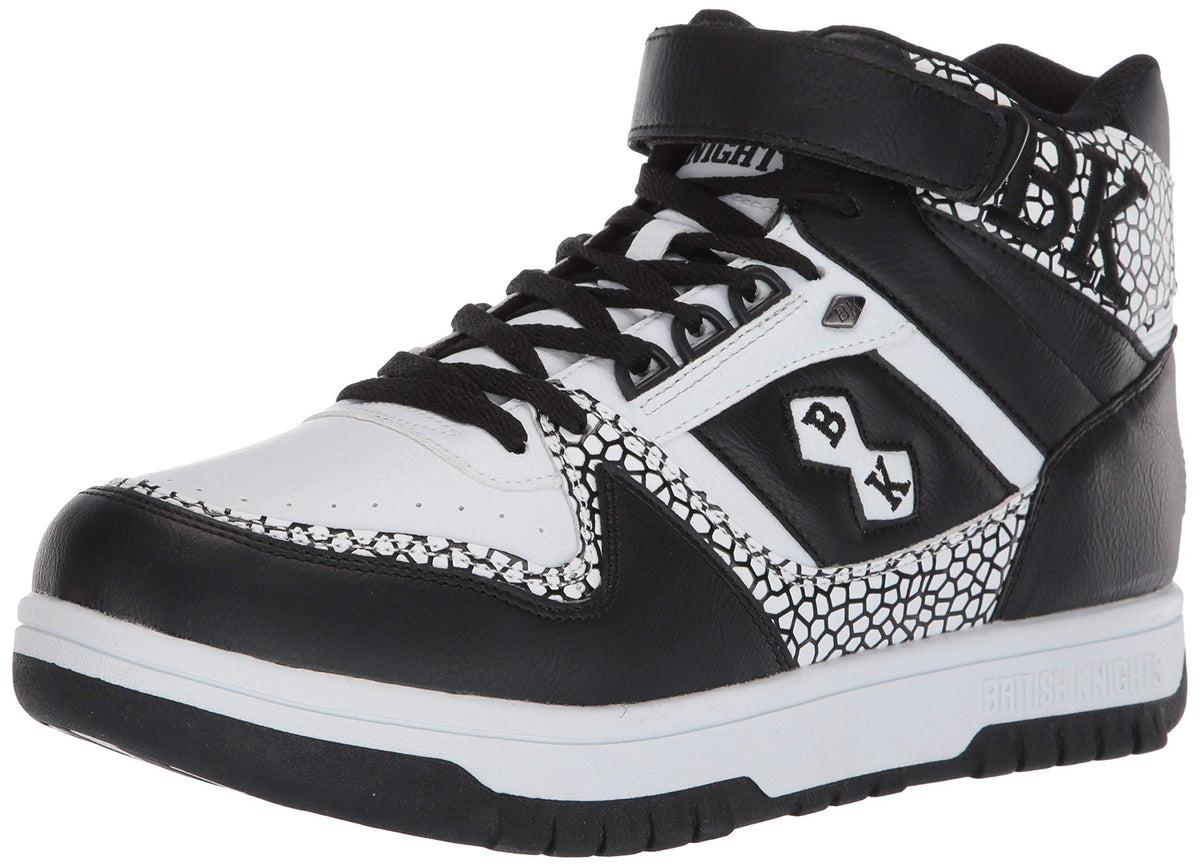 British Knights Men's Kings SL Deluxe Classic Hi Top Fashion Sneaker, White/Black 10 M US