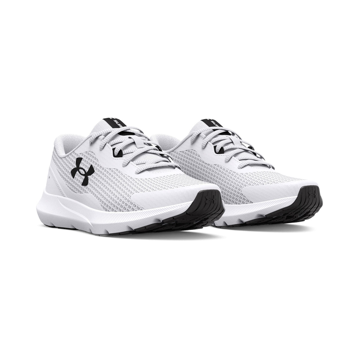 Under Armour Women's Surge 3 Running Shoe, White (100)/Black, 9