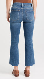 FRAME Women's Le Crop Mini Boot Jeans, Jetty Modern Chew, Blue, 28