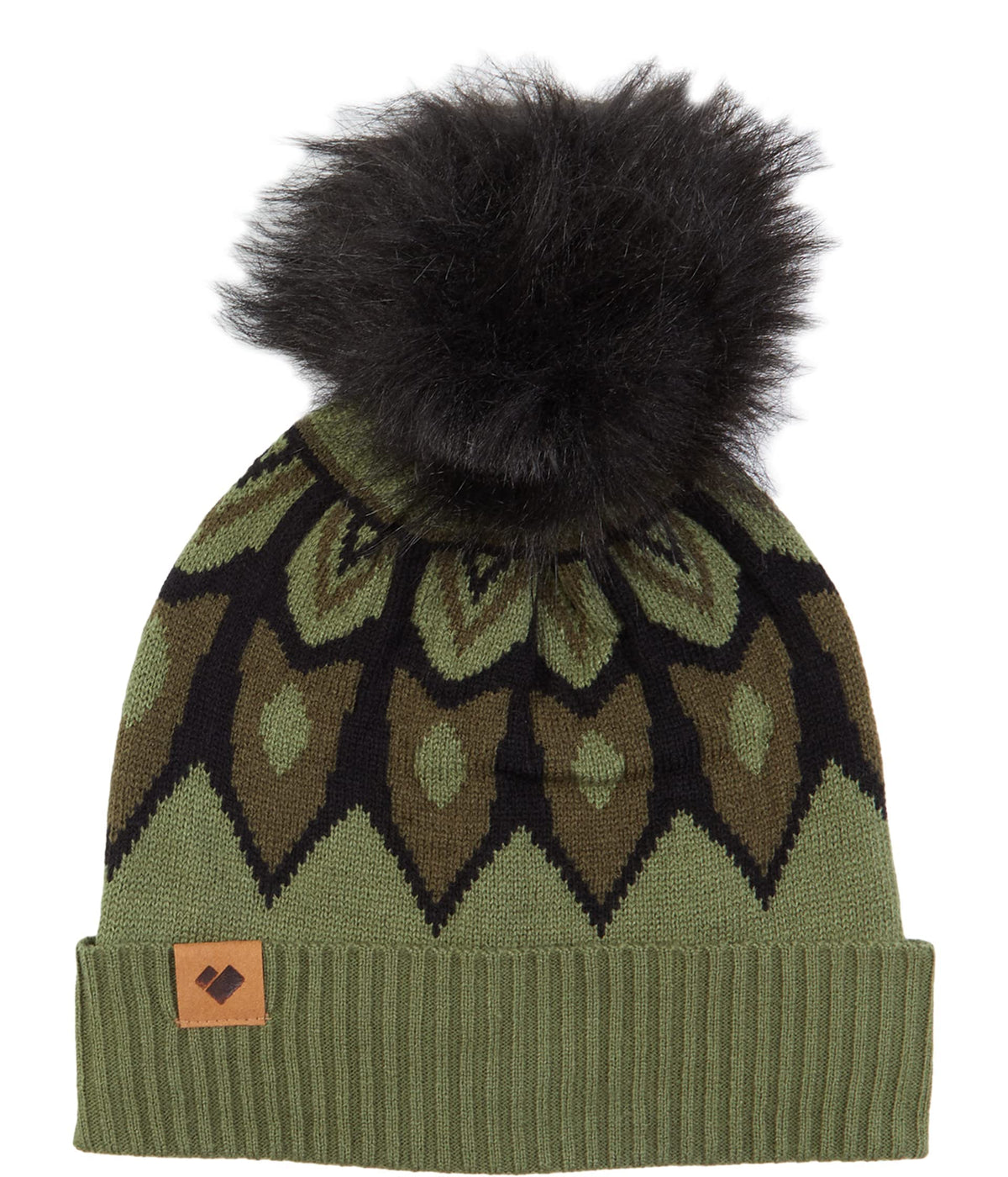 Obermeyer Fair Isle Faux Fur Pom Beanie Saguaro One Size