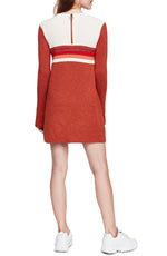 Free People Colorblock Mini Sweater Dress (Rusty Red) (M)