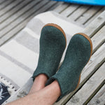 Glerups 100% quality wool mix Boot Slipper with rubber sole - Unisex - Forest - Size 5