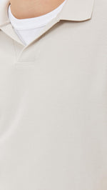 FRAME Men's Short Sleeve Jacquard Polo, Light Khaki, Off White, M