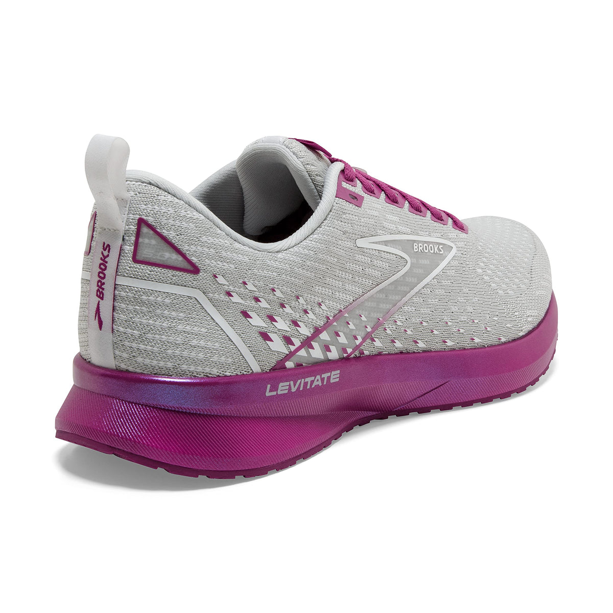 Brooks Women's Levitate 5 Neutral Running Shoe - Grey/Lavender/Baton Rouge - 10 Medium