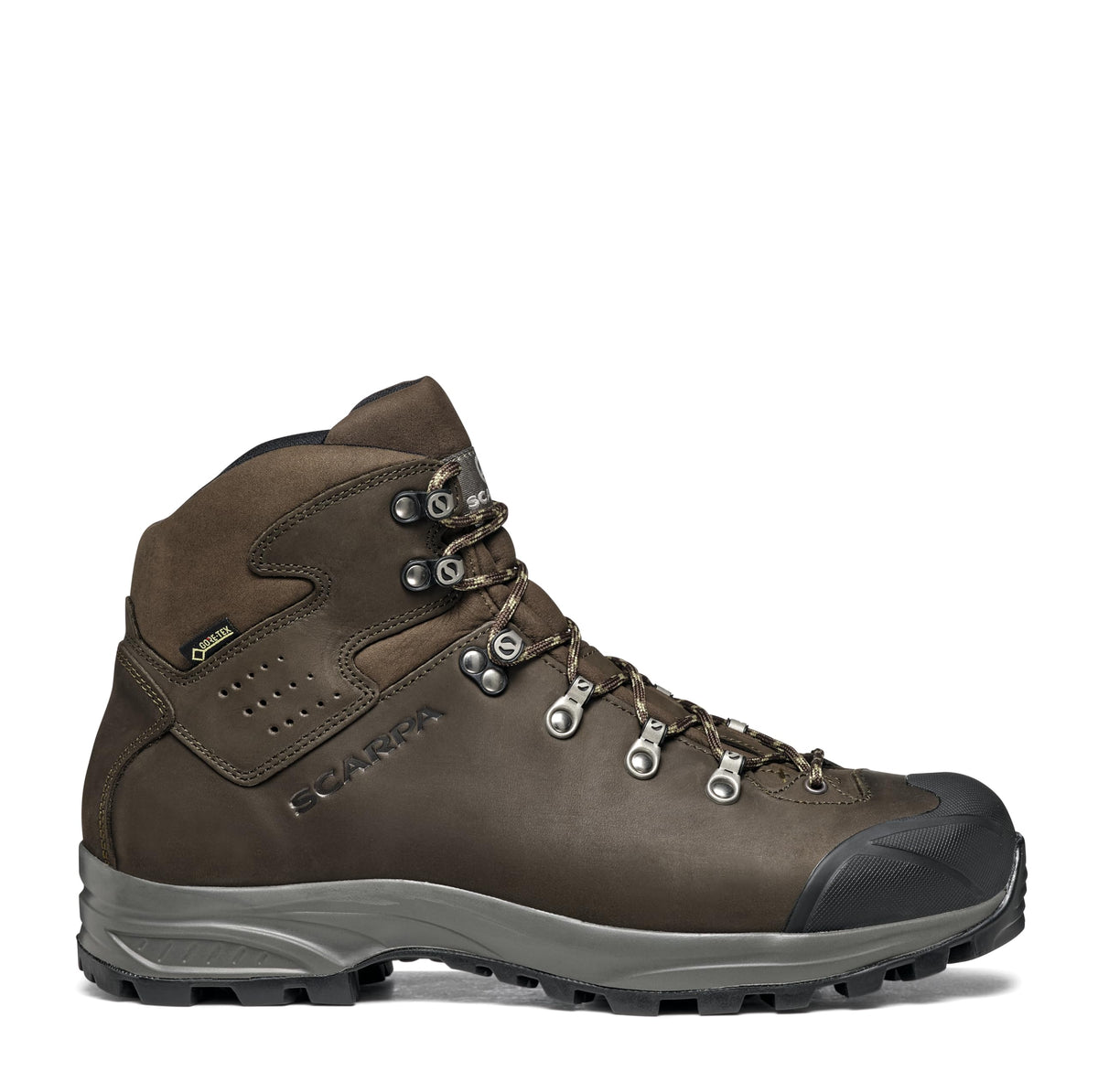 SCARPA Men's Kailash Plus GTX Waterproof Gore-Tex Leather Boots for Backpacking and Hiking (Wide) - Dark Coffee - 12-12.5