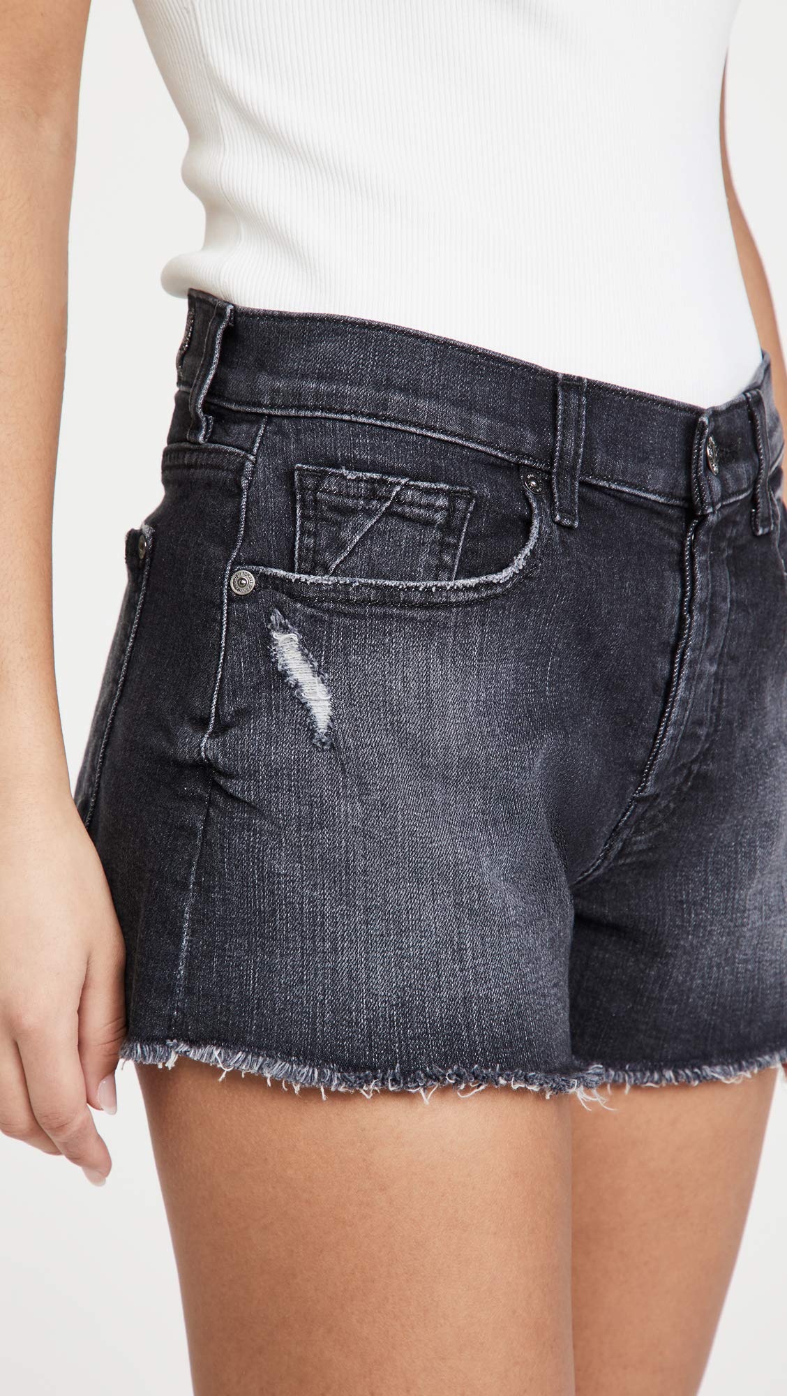 7 For All Mankind Monroe Cutoffs Shorts in Eclipse Black Eclipse Black 23