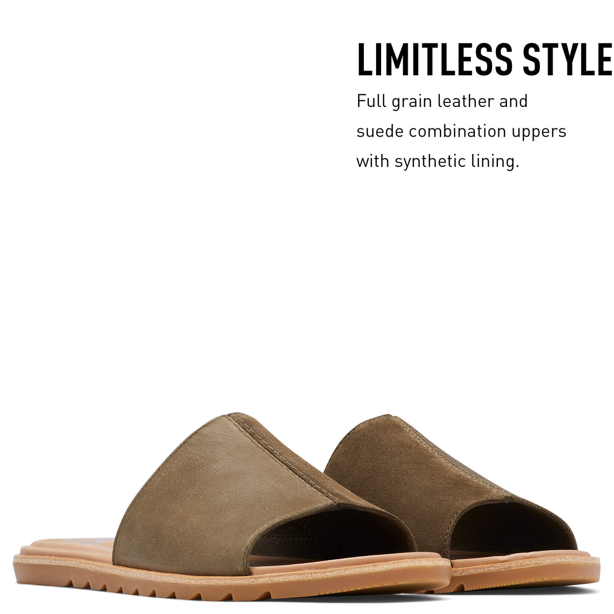 Sorel Ella II Block Slide Sandals for Women 5.5 Olive Green