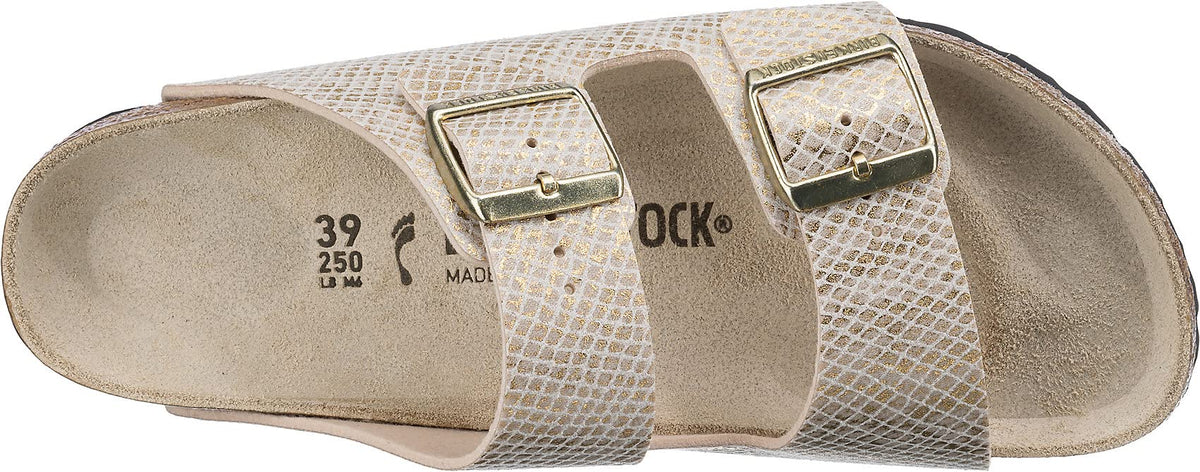 Birkenstock Women's Arizona Sandal, White Gold, 6.5 Narrow