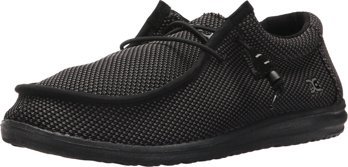 Hey Dude Men's Wally L Sox Black Size 8 | Men’s Shoes | Men's Lace Up Loafers | Comfortable & Light-Weight