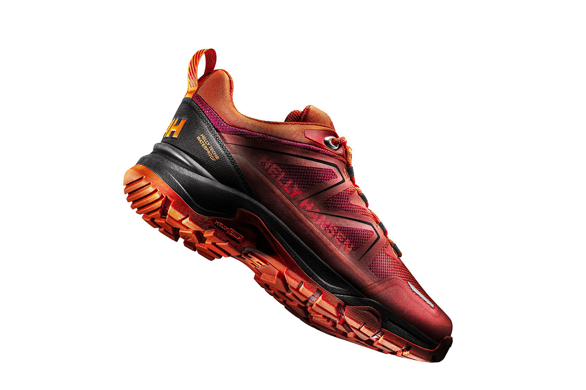 Helly-Hansen Men's Cascade Low HT Waterproof Breathable Lightweight Hiking Sneaker, 226 Bright Orange/Black, 10.5