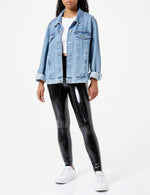 SPANX Women's Black Patent Faux Leather Leggings Size X-Large