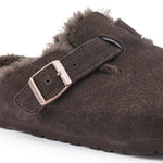 Birkenstock Boston Shearling Suede Leather Clogs M Mocha
