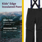 Marmot Kid's Edge Insulated Snow Pant - Kids Snowpants for Winter, Skiing, Snowboarding, Tubing, and Snow Fun, Black, X-Large