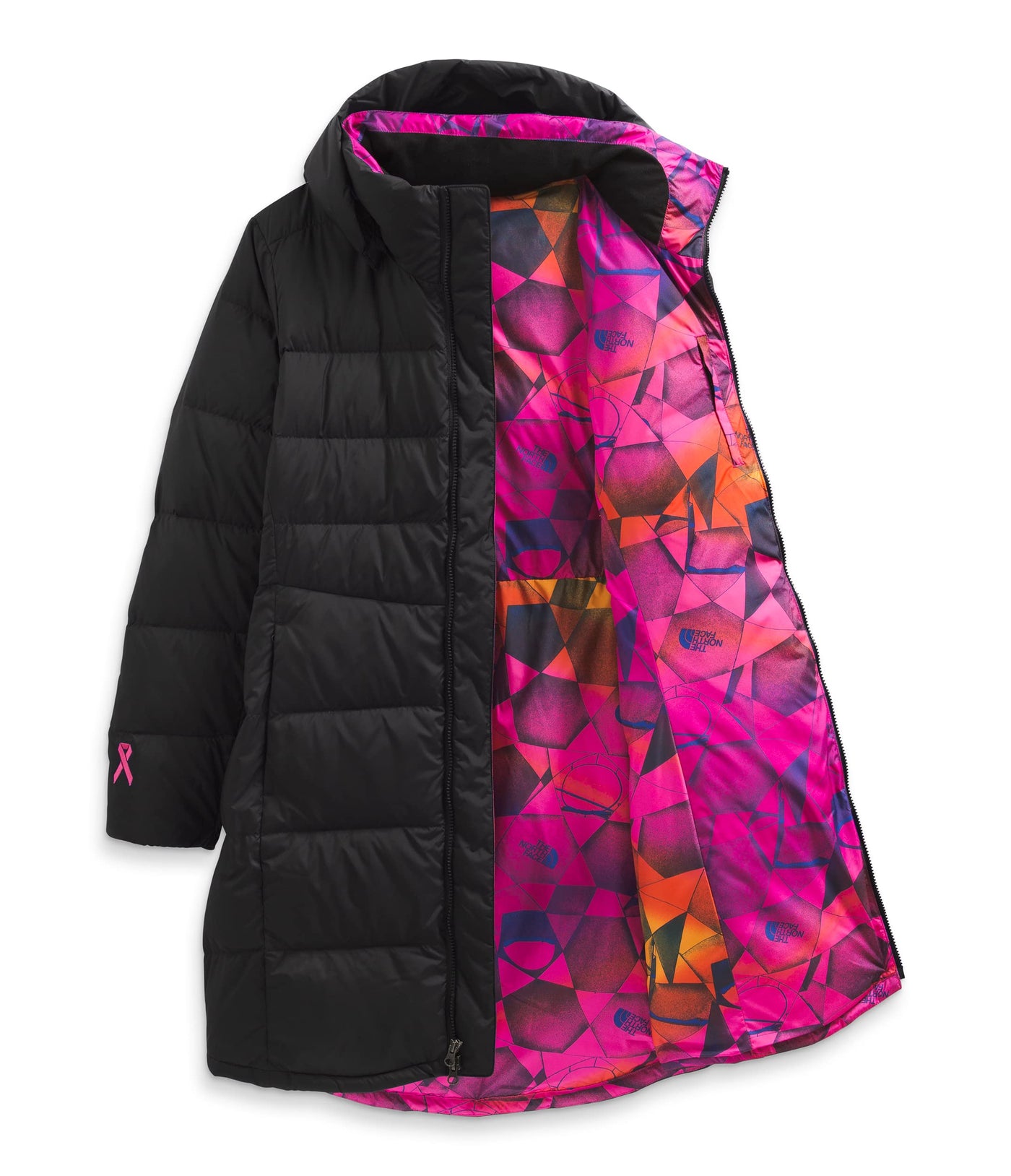 THE NORTH FACE Women's Metropolis Insulated Parka (Standard and Plus Size), TNF Black/Mr. Pink, 3X