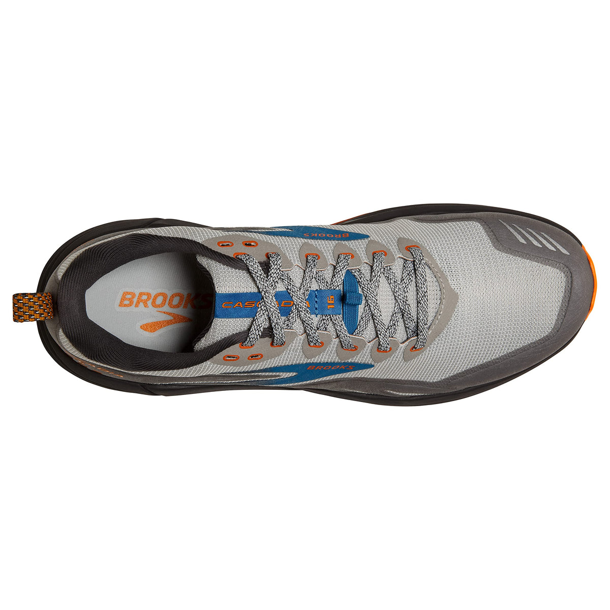 Brooks Men's Cascadia 16 Trail Running Shoe - Oyster Mushroom/Alloy/Orange - 15 Medium