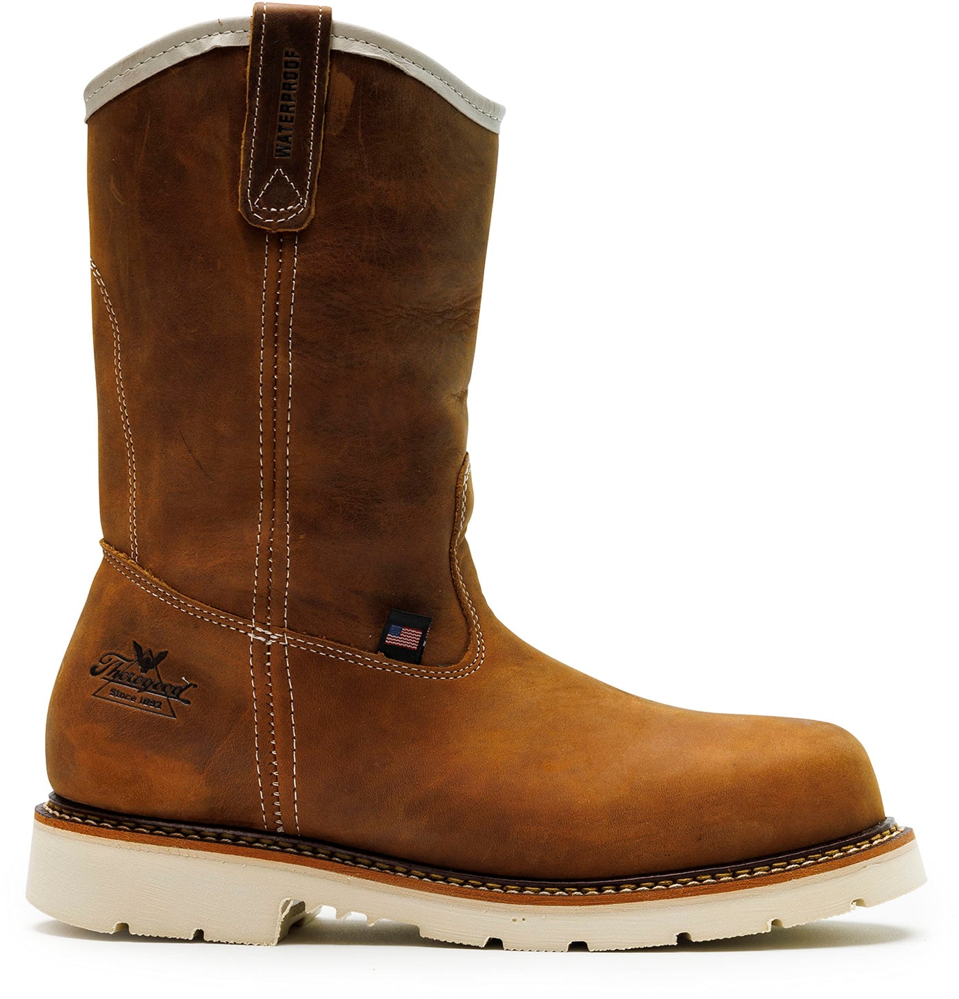 Thorogood American Heritage 11” Waterproof Steel Toe Wellington Boots for Men Made from Premium Leather with Slip-Resistant Heel Outsole and Comfort Insole, Crazyhorse - 7.5-2E