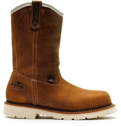 Thorogood American Heritage 11” Waterproof Steel Toe Wellington Boots for Men Made from Premium Leather with Slip-Resistant Heel Outsole and Comfort Insole, Crazyhorse - 7.5-2E