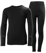 Helly-Hansen Juniors LIFA Merino Midweight Base Layer Set, 990 Black, Size 10