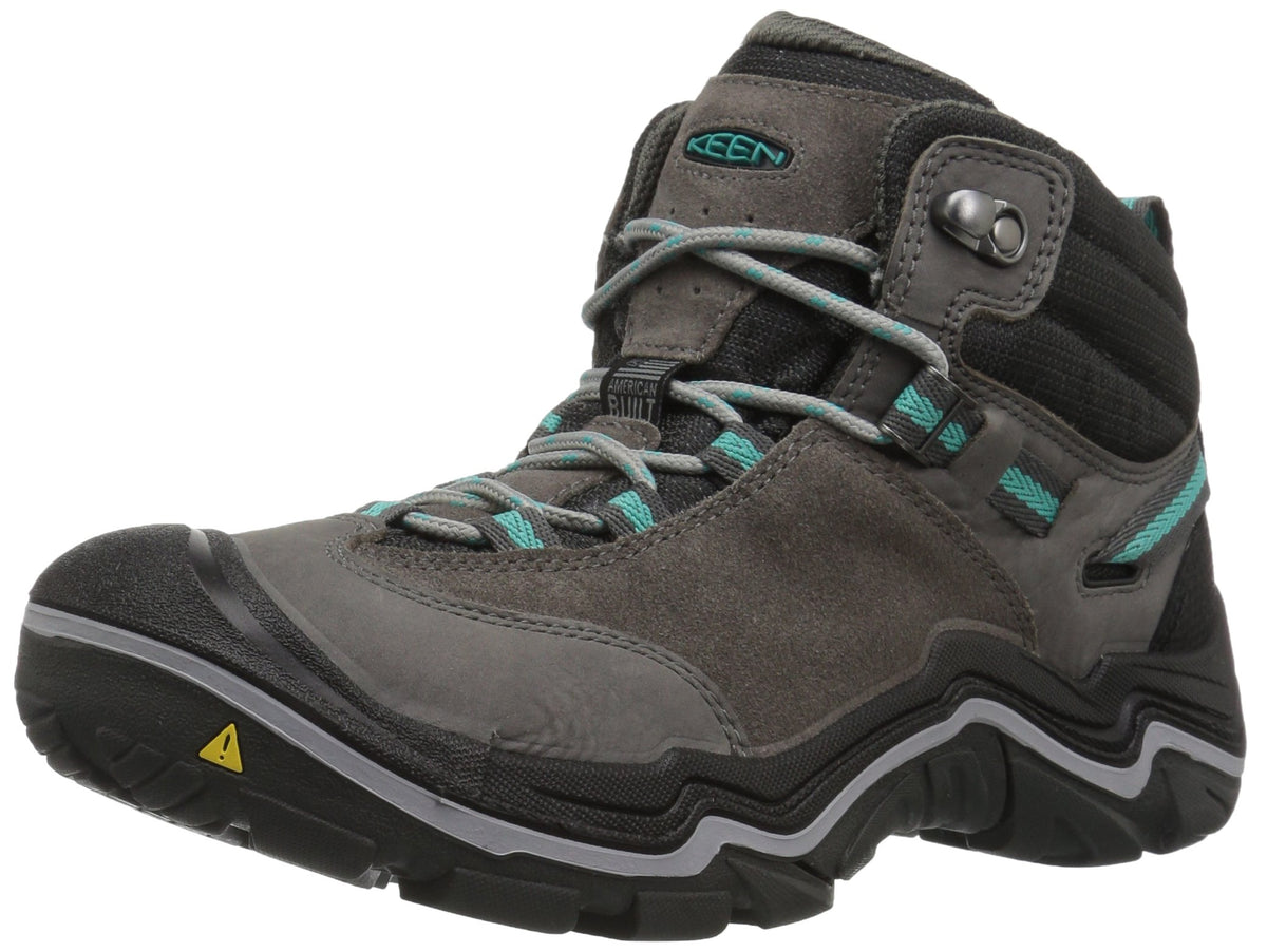 KEEN Women's Laurel Mid Height Leather Waterproof Trail Runner 6.5 Steel Grey/Baltic