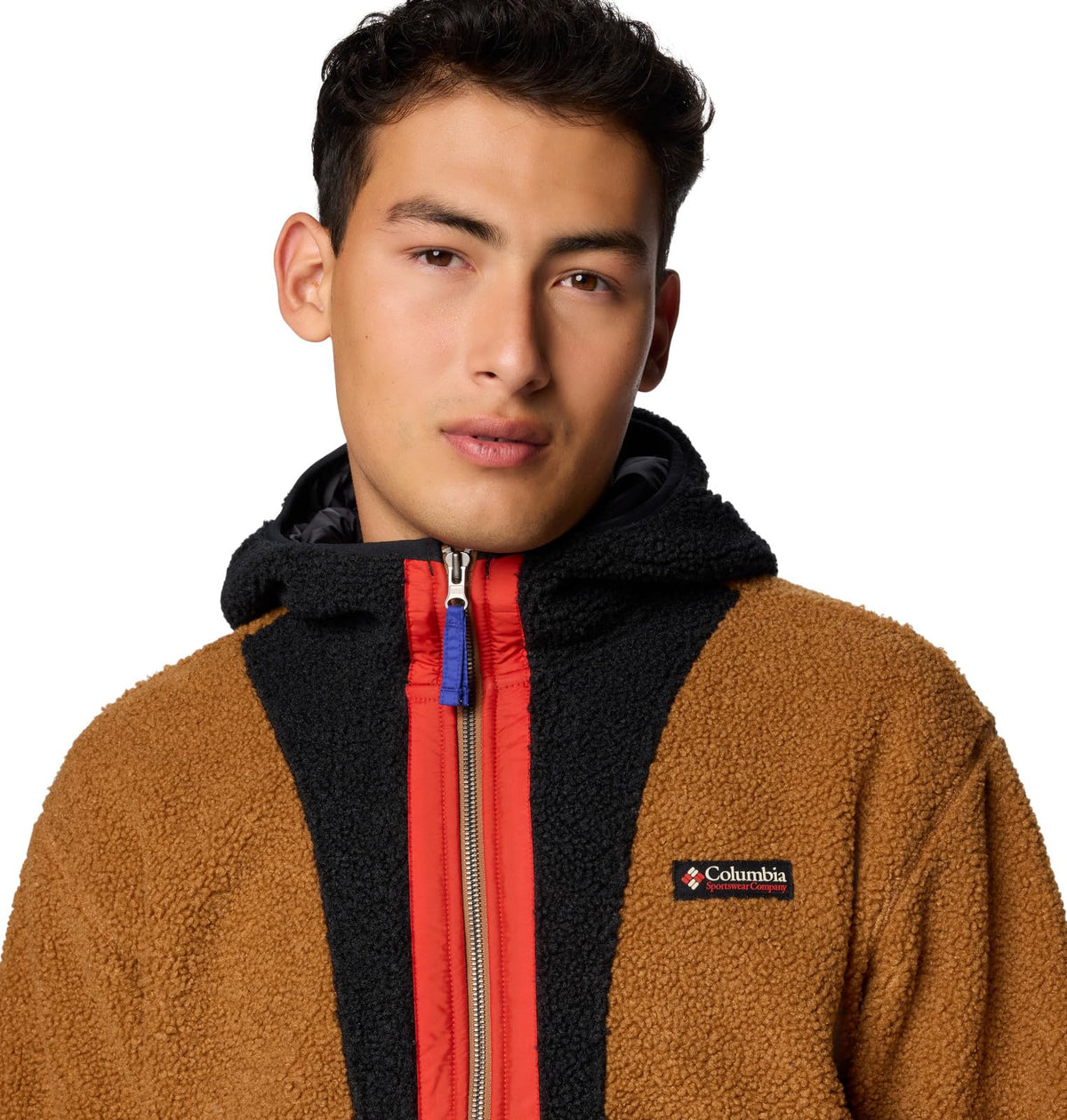 Columbia Men's Backbowl II Remastered Full Zip Hoodie, Camel Brown/Black, Medium