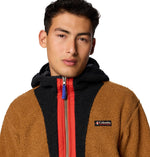 Columbia Men's Backbowl II Remastered Full Zip Hoodie, Camel Brown/Black, Medium