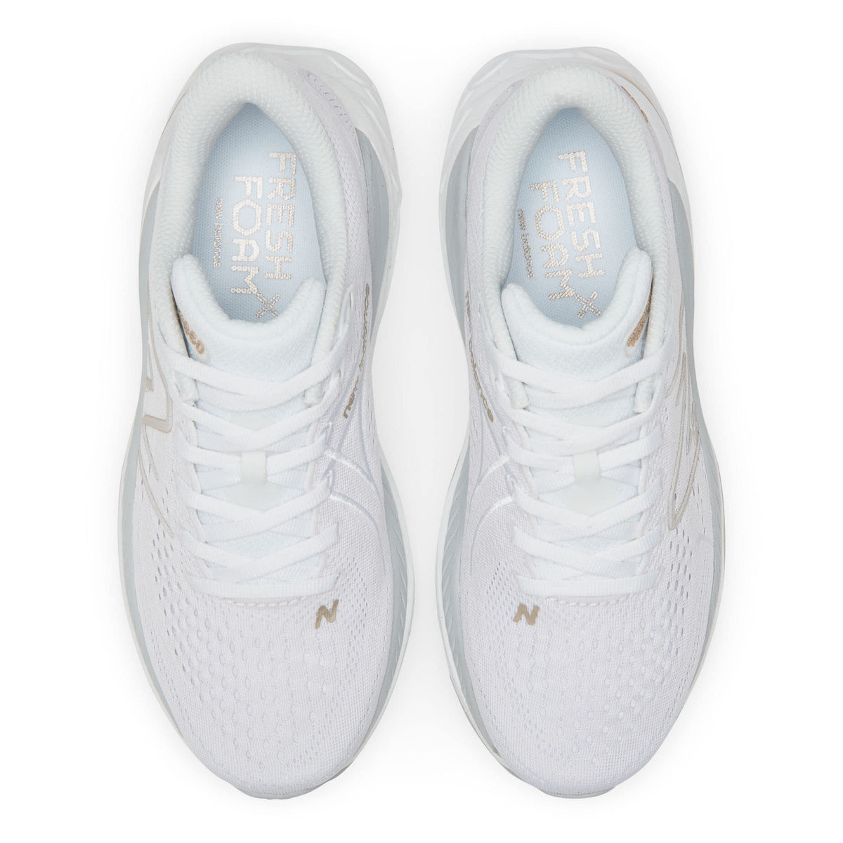 New Balance Women's Fresh Foam X 860 V13, White/Light Aluminum/Light Gold Metallic, 10.5 X-Wide