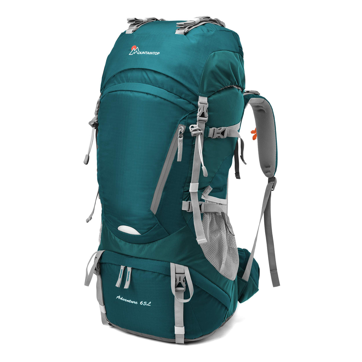 MOUNTAINTOP 65L Internal Frame Backpack with Rain Cover Medium Teal-65l