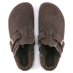 Birkenstock Boston Shearling Suede Leather Clogs M Mocha