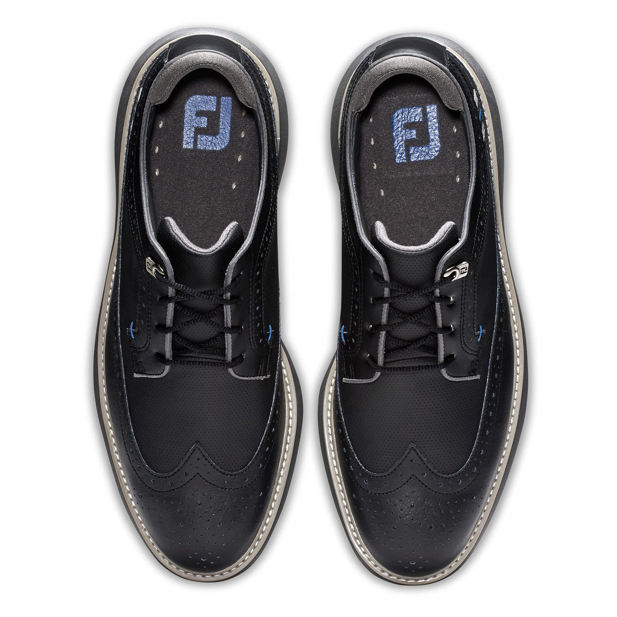 FootJoy Men's Traditions-Shield Tip Previous Season Style Golf Shoe, Black/Black/Grey, 10.5